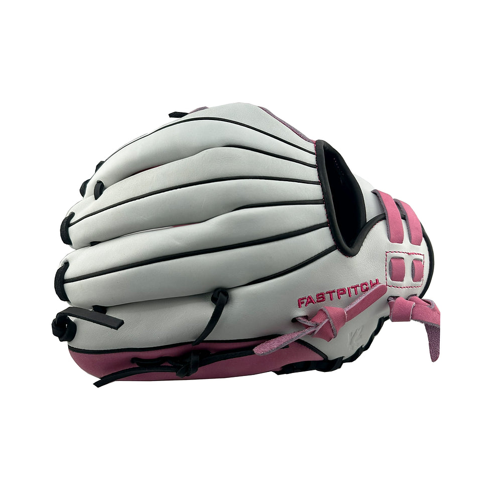 Y2 - 2369 Fastpitch Model White and Pink H-Web 12.50"