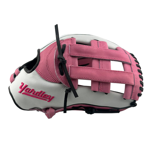 Y2 - 2369 Fastpitch Model White and Pink H-Web 12.50"